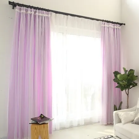 Кружевная и атласная ткань 2 слоя занавески романтическая розовая синяя белая