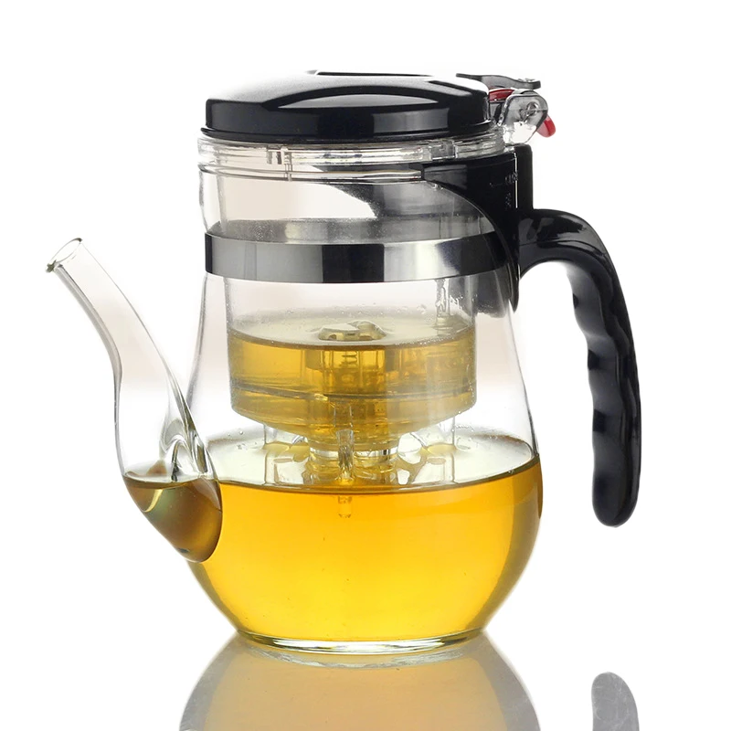 

Чайник стеклянный жаропрочный, 500 мл, с длинным горшком, для цветочного чая, Пуэра, удобный чайный набор, офисный чайный набор