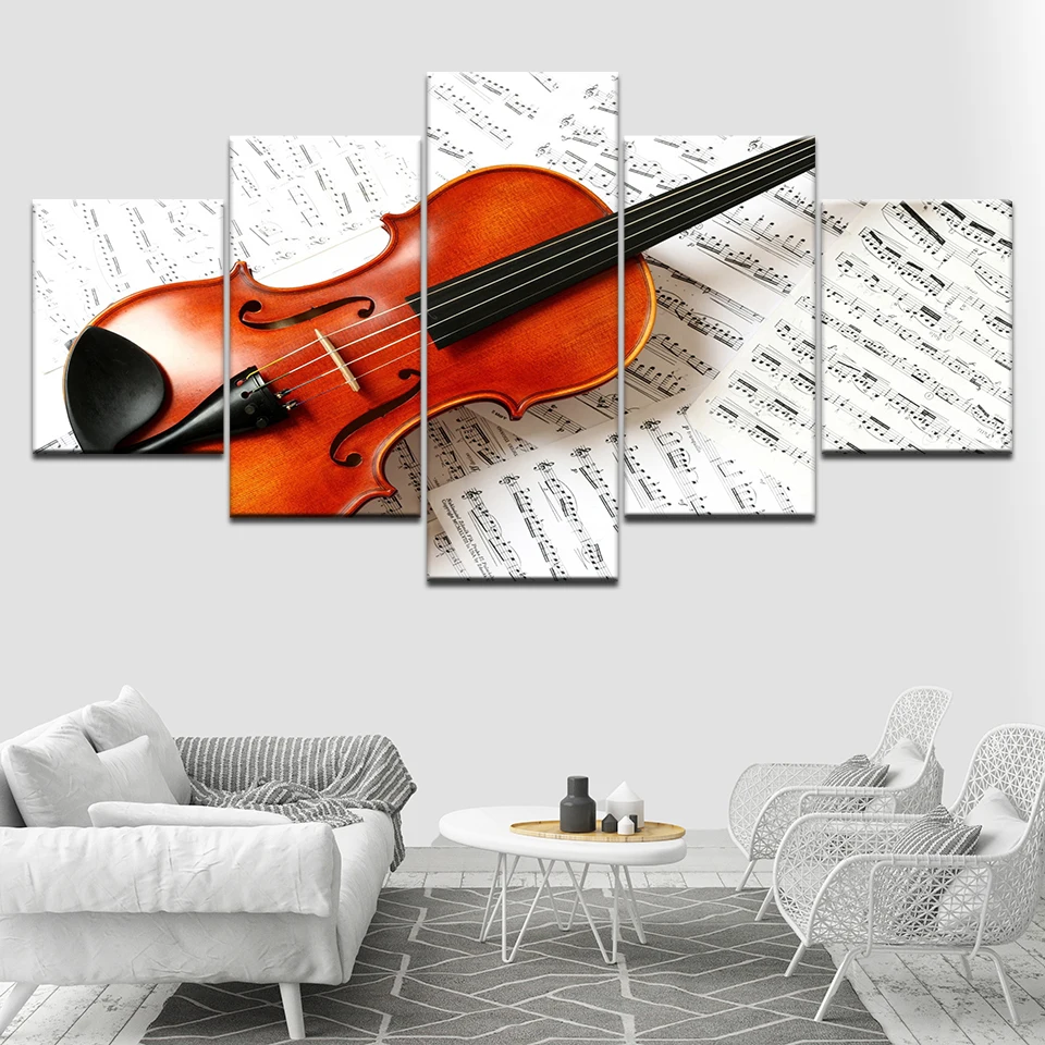 5 шт. Настенная картина на скрипке классическая музыка холст живопись плакаты