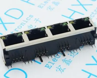 10 шт. RJ45 56 1*2 / 1*4 с лампой 4 рта лампами светодиодный 1x4 экранированная розетка