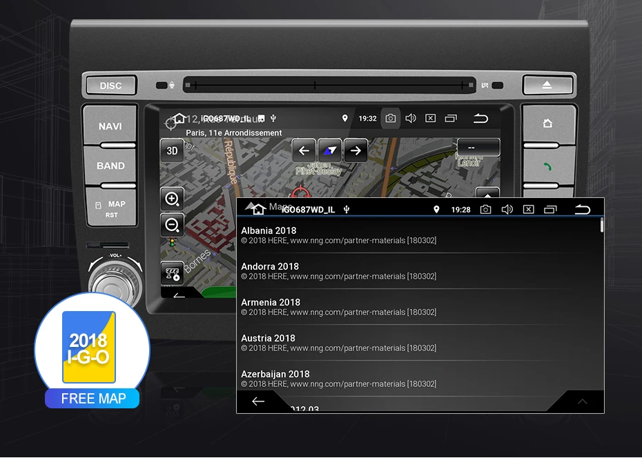 Isudar 2 Din Авто Радио Android 9 для Fiat/Bravo 2007-2012 GPS для автомобиля, стерео Мультимедийный Плеер Восьмиядерный ram 4 Гб rom 64 Гб DSP DVR