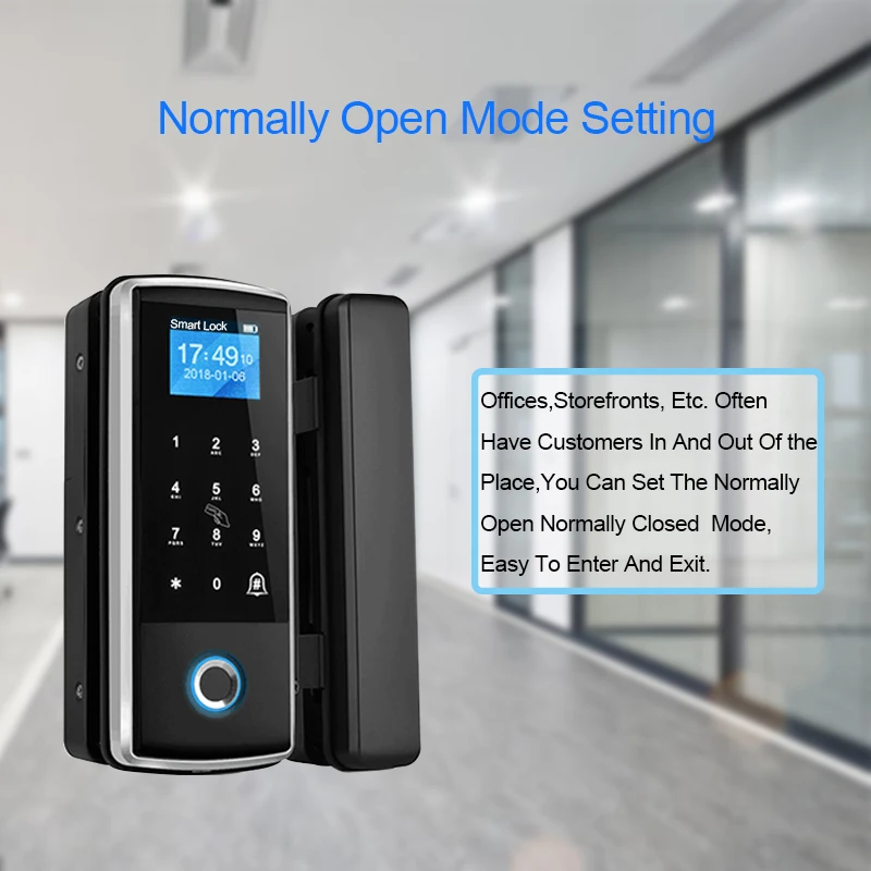 Замок с Биометрическим распознаванием стеклянной дверной замок работник