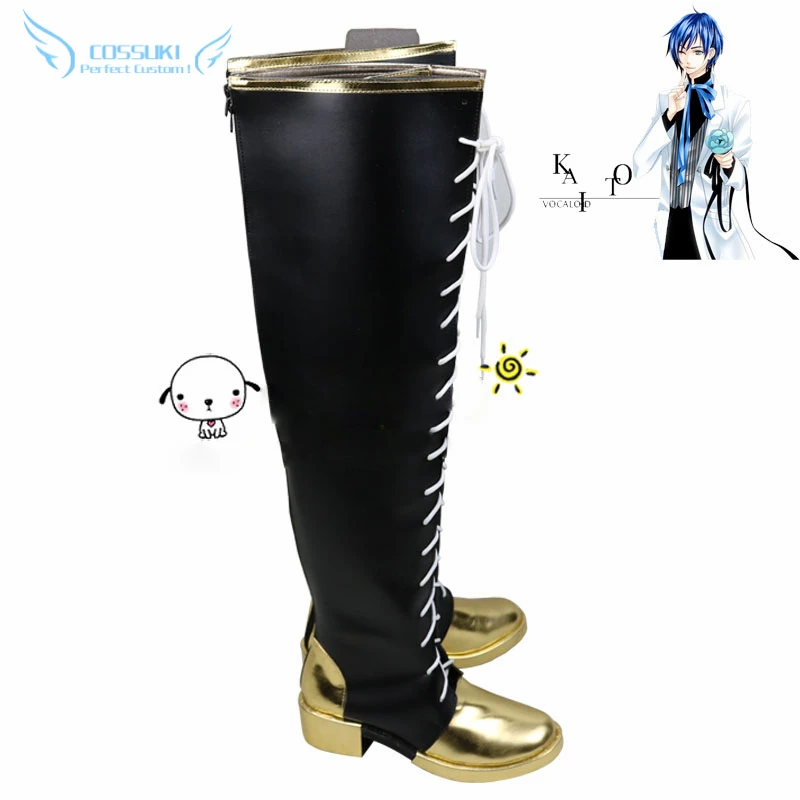 

Vocaoid Project Diva F Kaito Cosplay Shoes Boots Professional Handmade ! Perfect Custom for You