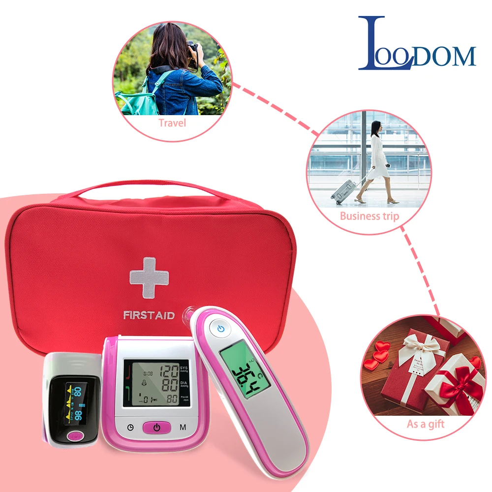 

Loodom OLED Pulse Oximeter Baby Thermometer Wrist Blood Pressure Monitor Thermometr Oximetro De Dedo Bloodpressure gift bag
