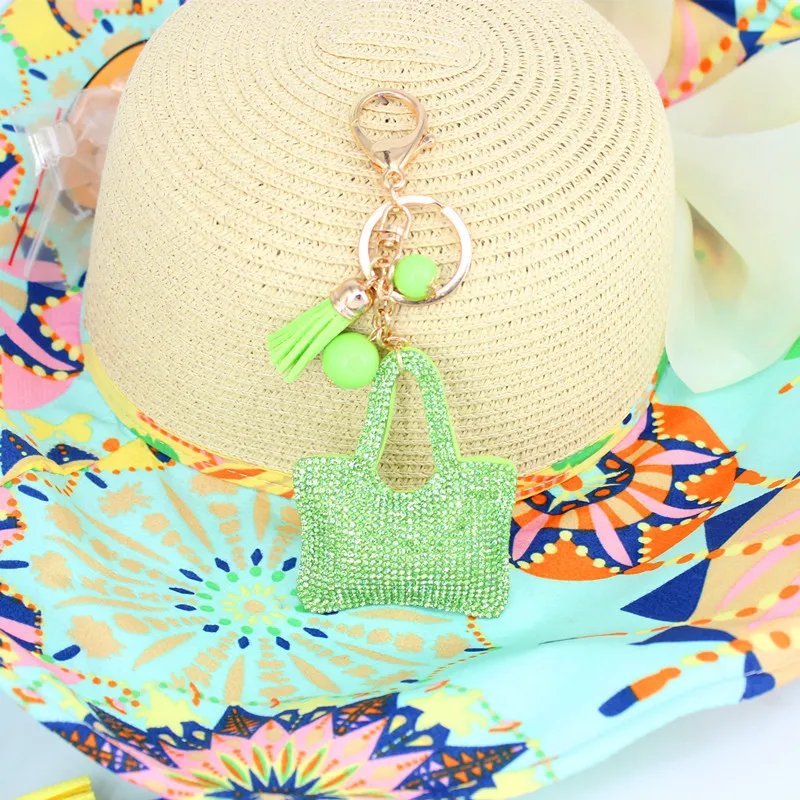 Новинка 2015 модный брелок для ключей с подвеской из кристалла в форме сумочки 5