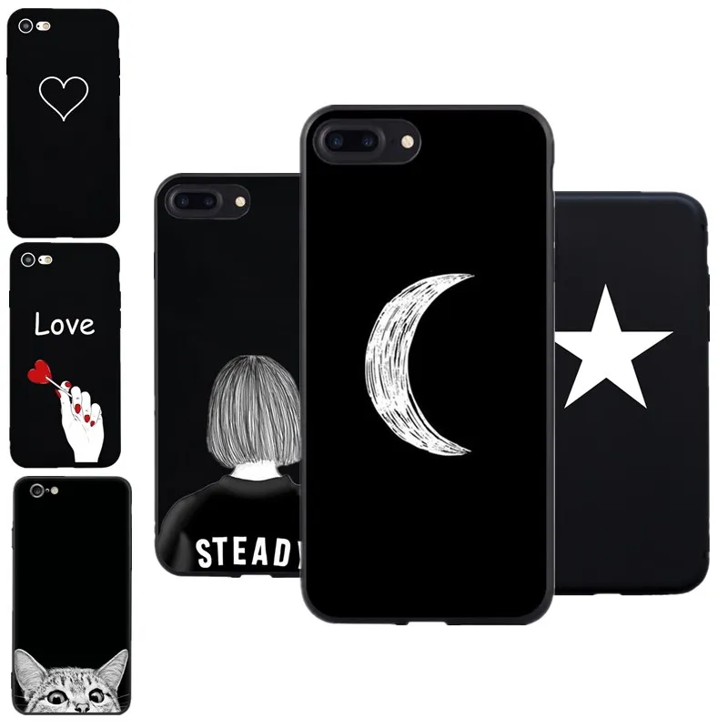 Силиконовый чехол для iPhone 7 Plus 8 X 10 6 6s 5 5S SE черный мягкий Capinha задняя крышка |