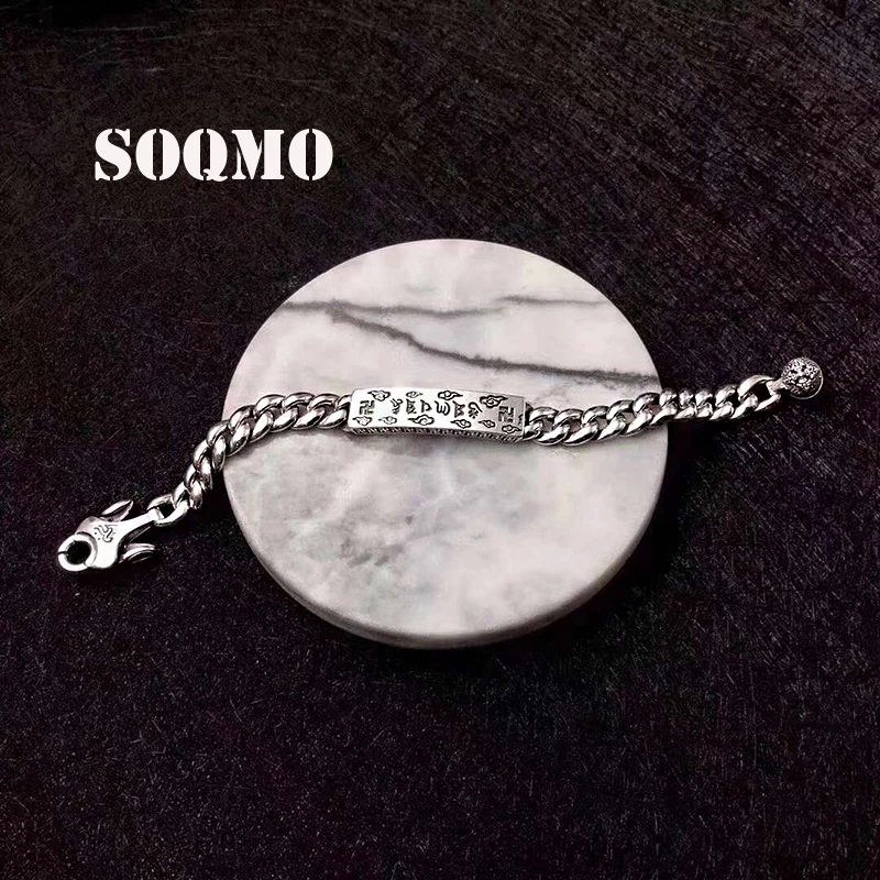 Мужской и женский браслет SOQMO из стерлингового серебра 100% пробы в этническом