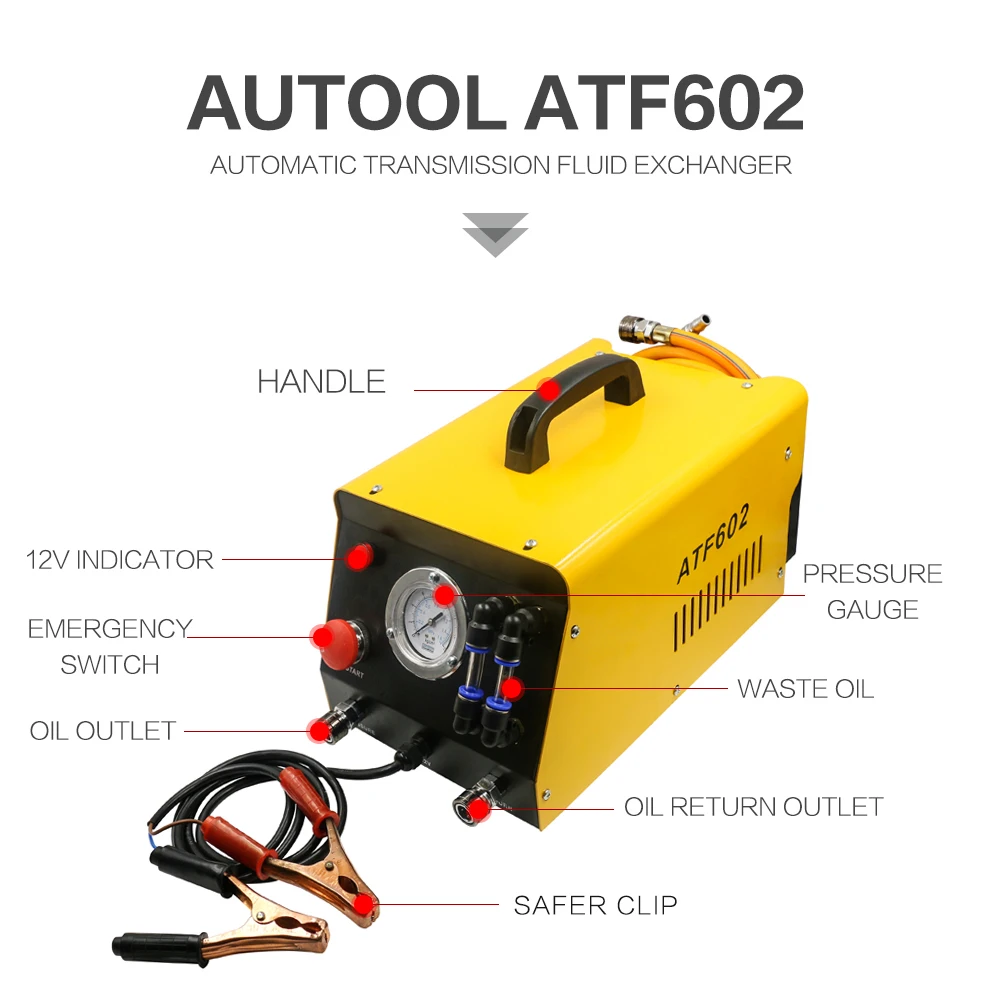 Новое поступление AUTOOL ATF602 автоматическая трансмиссия жидкости теплообменник ATF-602 12V автоматическая коробка передач замена масла, машина для уборки