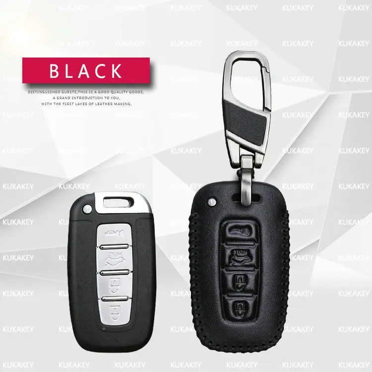 Kukakey дистанционного Smart Ключи чехол для KIA K5 Sportage R Sorento кожа Ключи брелок держатель Обложка сумка В виде ракушки Интимные аксессуары - Название цвета: Black