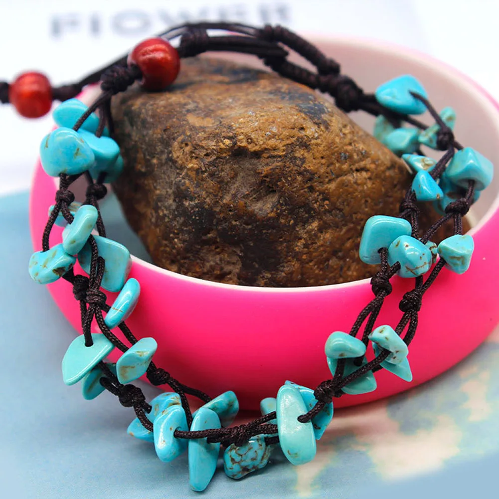 Новая мода многослойная каменная Подвеска плетеная веревка ручной работы