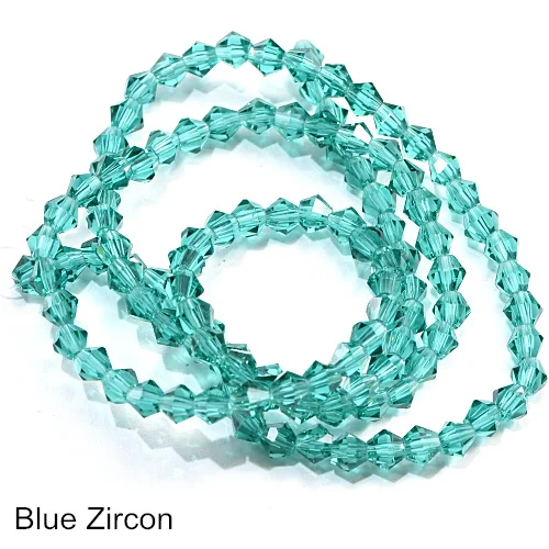 Blue Zircon Крутые стеклянные пришитые стразы, бусины-Биконусы, хрустальные пришитые стразы, бусины для украшений из бисера B3475 - Цвет: Blue Zircon