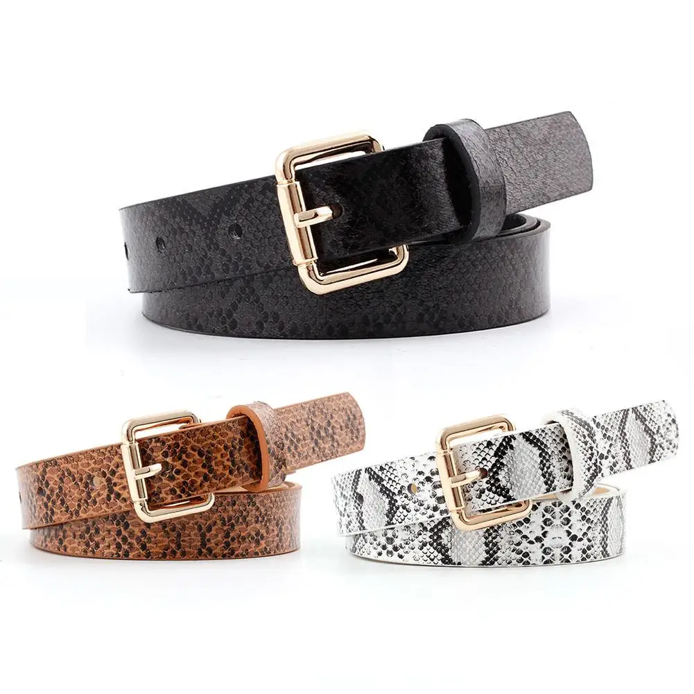 Женский пояс модный винтажный Ретро Змеиный узор тонкая искусственная кожа