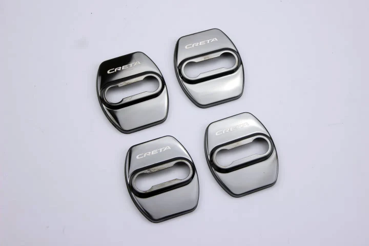 4pcs Black Color 4 шт. серебристый, черный фон с изображением синей двери дверной замок держать Защитная Пряжка для hyundai IX25 Creta аксессуары - Цвет: 4pcs Black Color