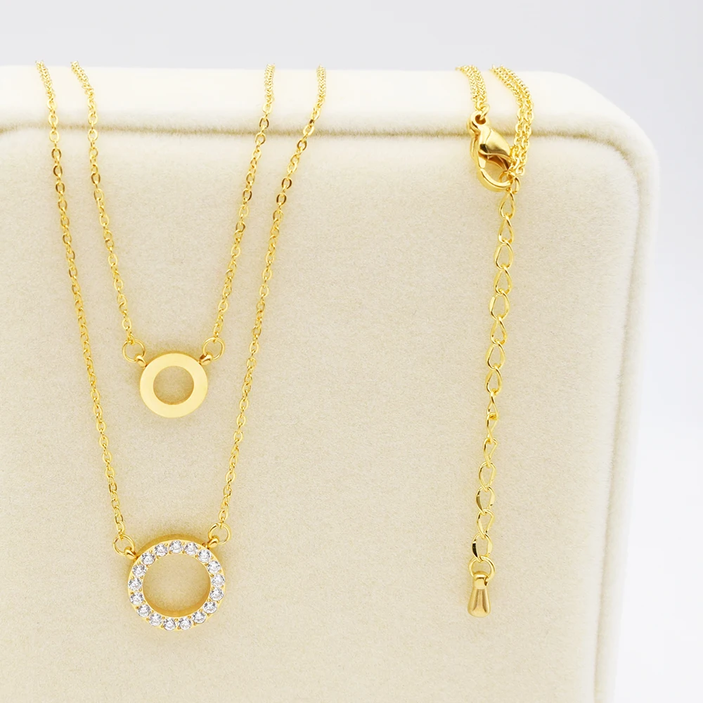 Новое модное дизайнерское женское ожерелье из нержавеющей стали циркониевое