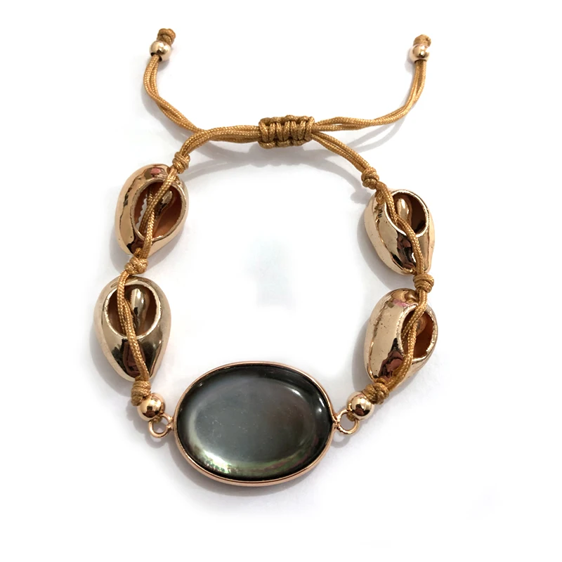 2019 с новым годом перламутром очаровательные PUKA оболочка браслет ручной работы