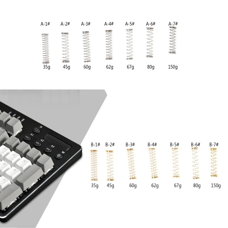 110 шт переключатели пружина для DIY механическая клавиатура 35G/45G/60G/62G/67G/80G/150G
