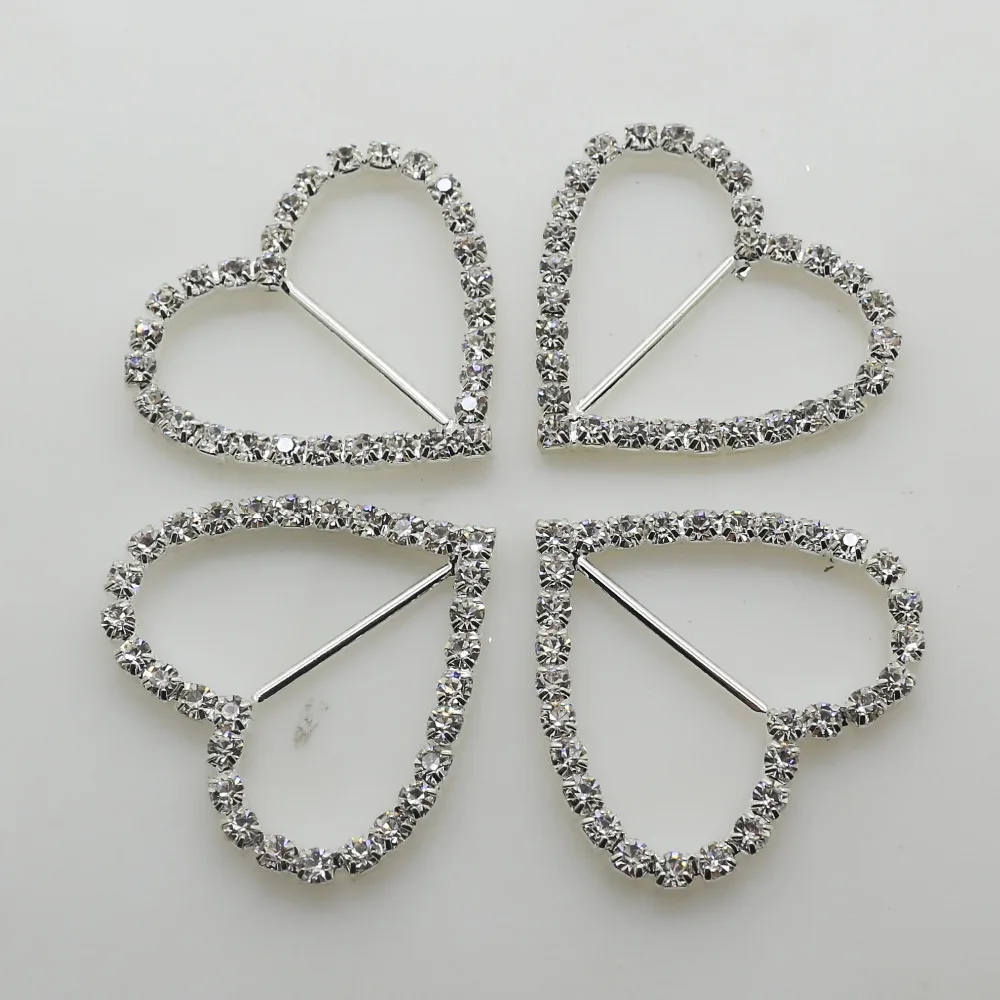 Новинка 5 шт./лот 45*42 мм в форме сердца искусственные кристаллы металлические