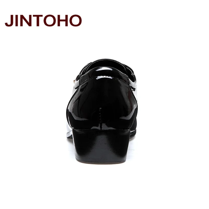 Туфли JINTOHO мужские парадные итальянские кожаные туфли без застежки модные