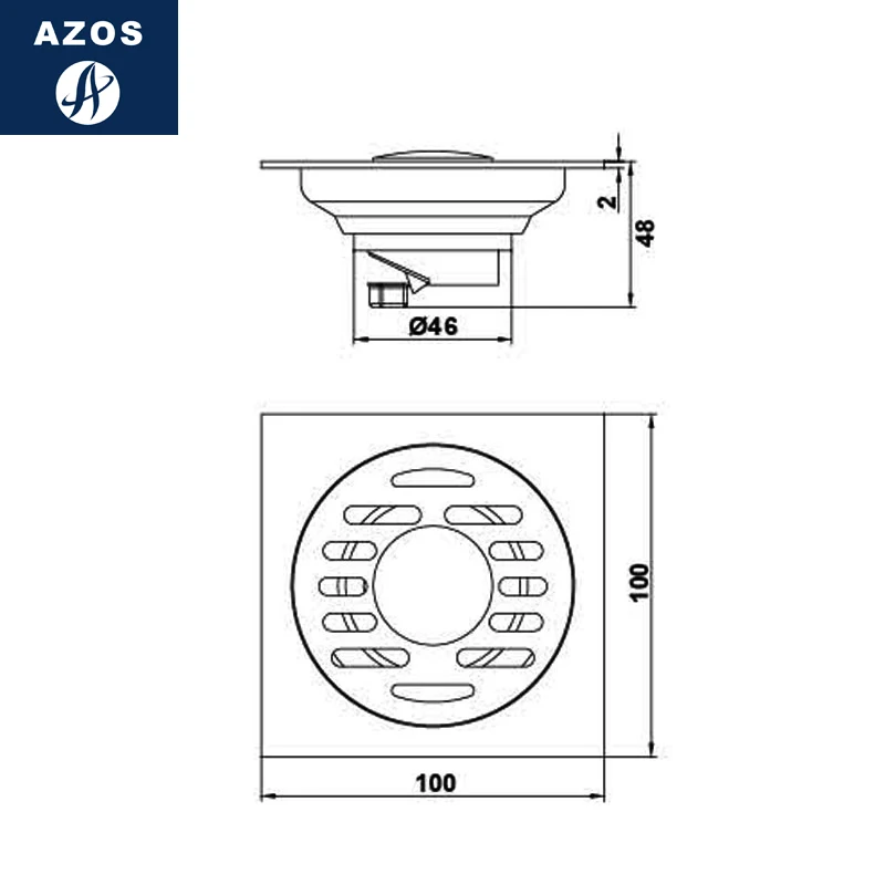 AZOS SUS304 нержавеющая сталь мелководное уплотнение для слива пола стиральная