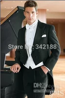 tailcoat groom tuxedos double breasted peak lapel best man groomsman men wedding suits promformbridegroom jacketpantsvest