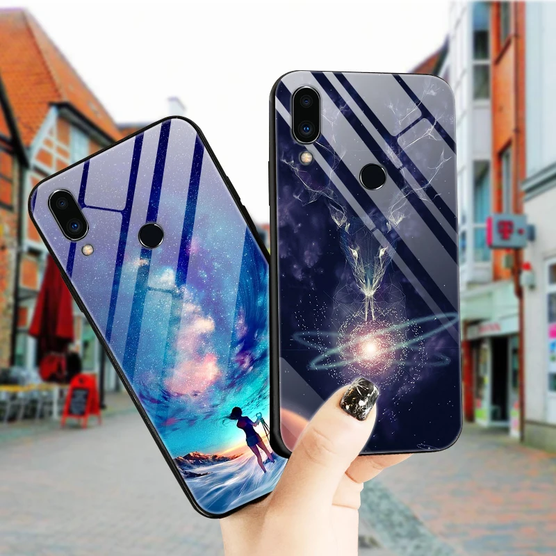 Чехол для Meizu Note 9 чехол из закаленного стекла жесткий накладка телефона