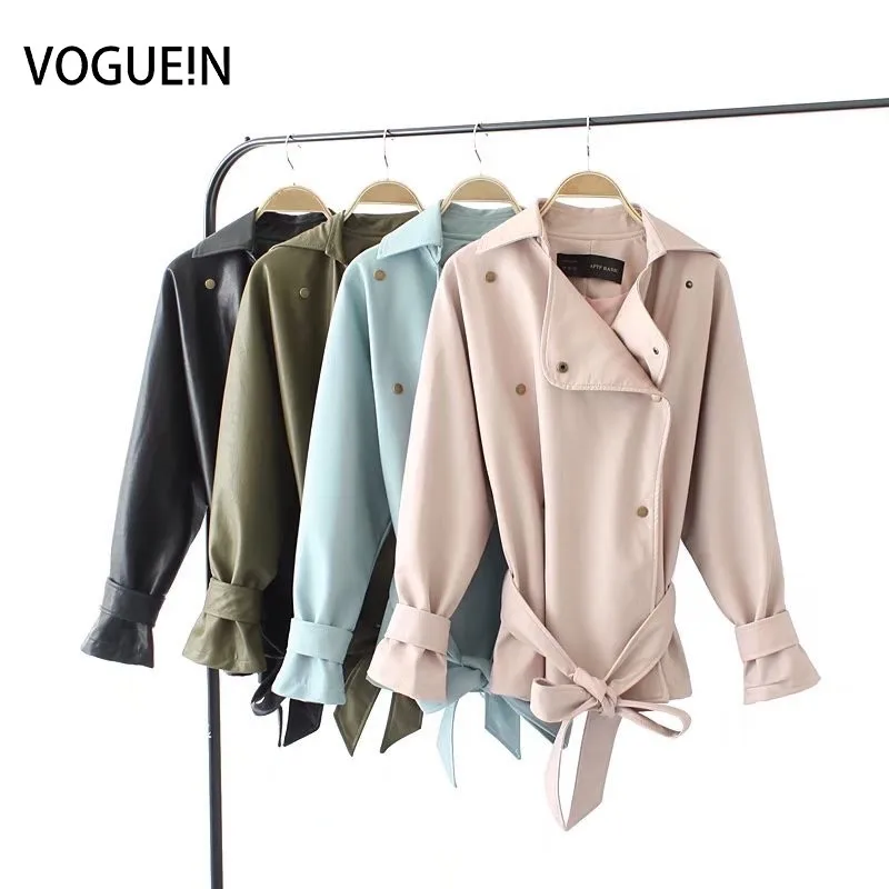 VOGUEIN Женская куртка из искусственной кожи свободная верхняя одежда 4