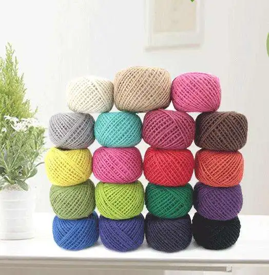 

Color Hemp Decorative Rope 50 Meters Handmade Diy Production Of Art Photos Living Room Vase Tied Rope Dried Flowers 2021