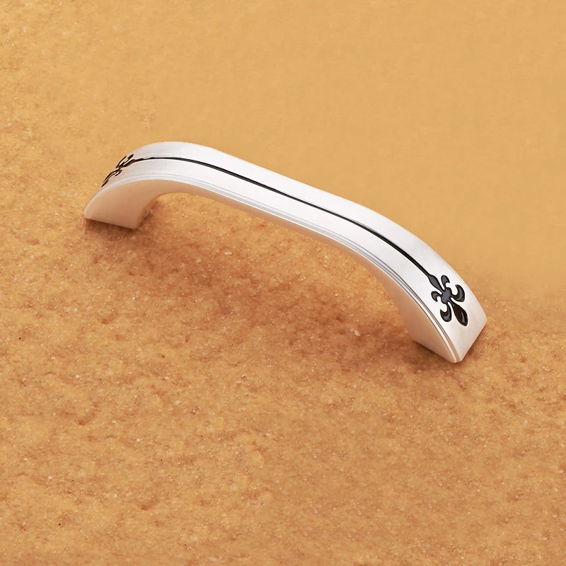 96 мм/128 мм пасторальный Стиль серебро и черный цинковый сплав кухонная мебель