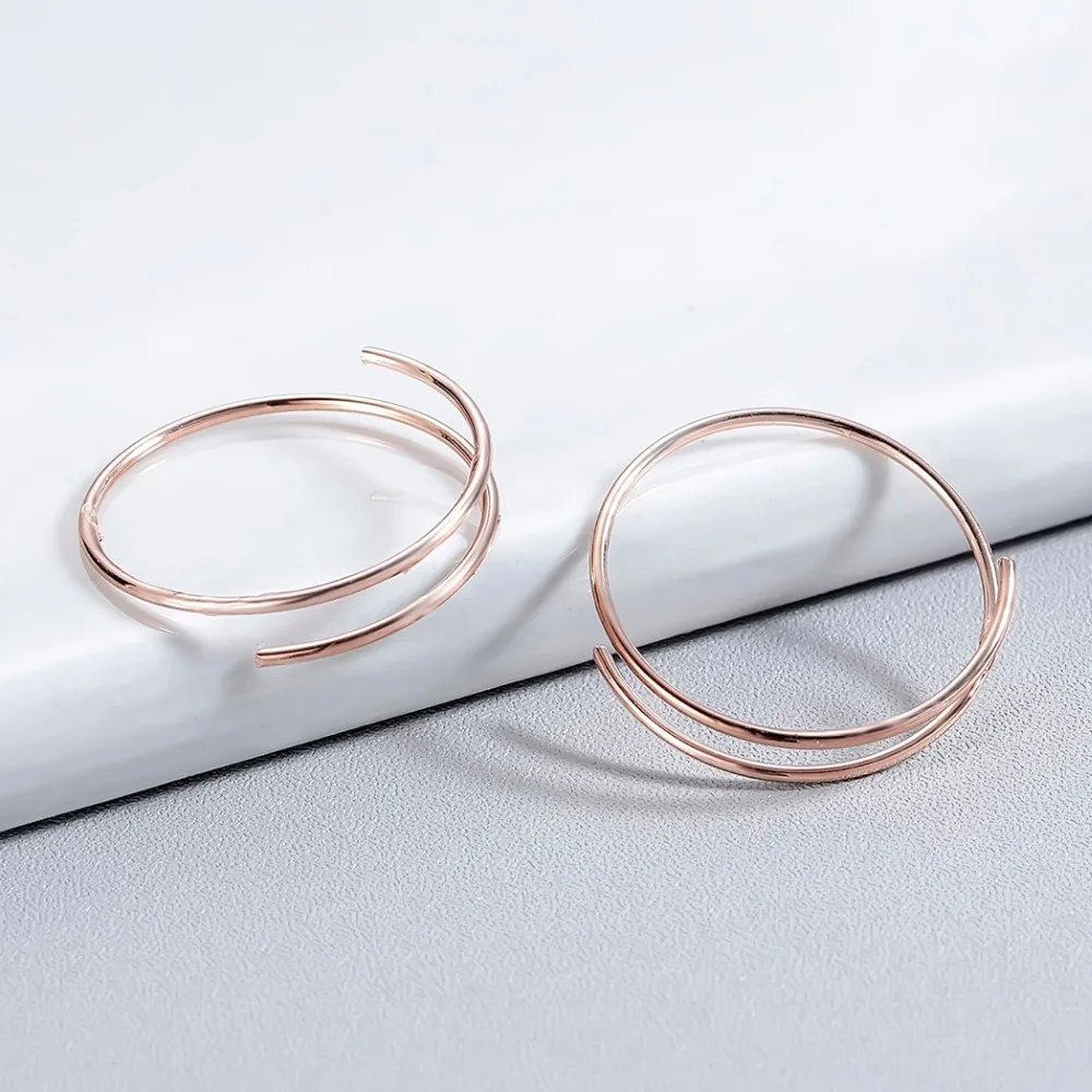 Корейские серьги Чандлер золотого цвета открытые Регулируемые круглые