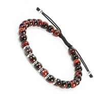 tiger eye natural stone beads bracelets charm round bangles elasticity stretch rope mnanen women men custom fashion jewelry gift