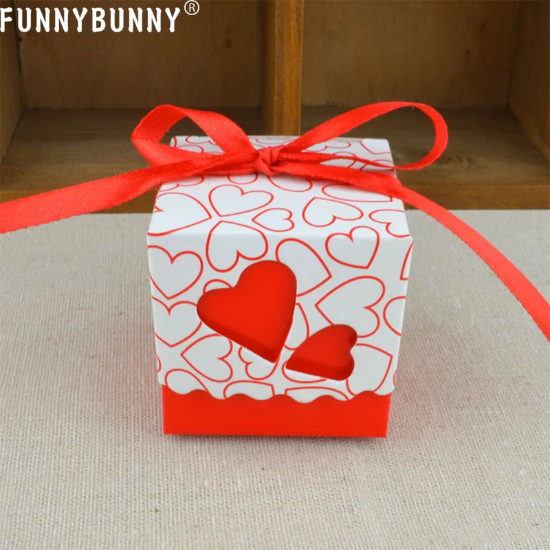 FUNNYBUNNY подарочные коробки для свадебных торжеств в форме сердца с ленточным