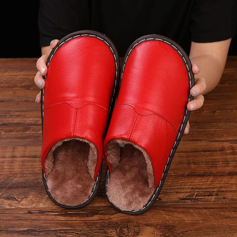 Тапки женские из натуральной кожи на осень/зиму|Тапочки| |