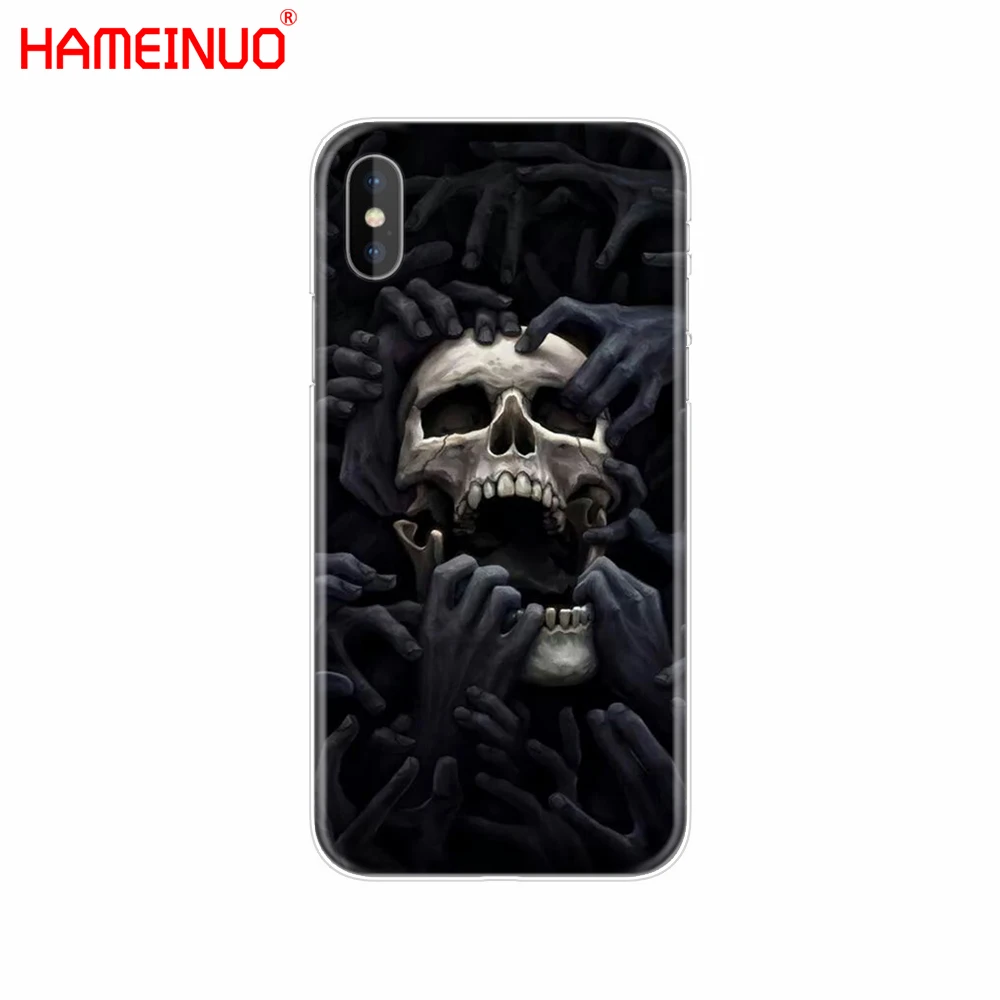 HAMEINUO Ужас Череп сотовый телефон чехол для iphone X 8 7 6 4 4S 5 5S SE 5c 6s plus - Цвет: 60028