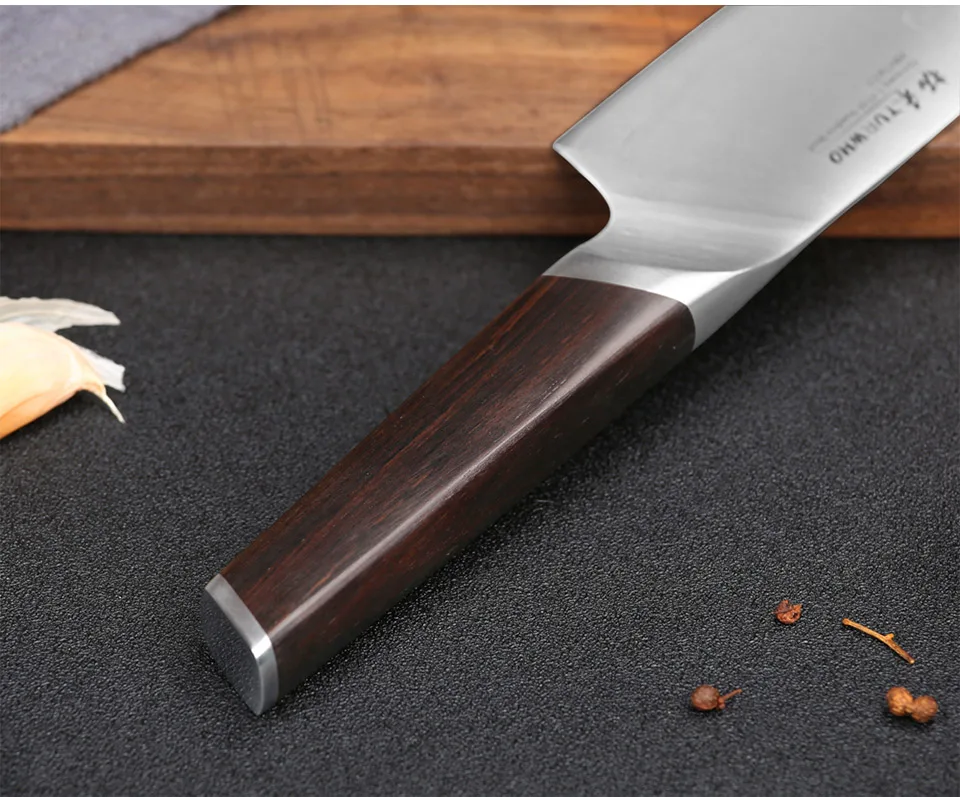 TURWHO 8 ''профессиональный нож шеф-повара Германия 1,4116 кухонные ножи из нержавеющей стали очень острый мясной овощной нож ручка из черного дерева