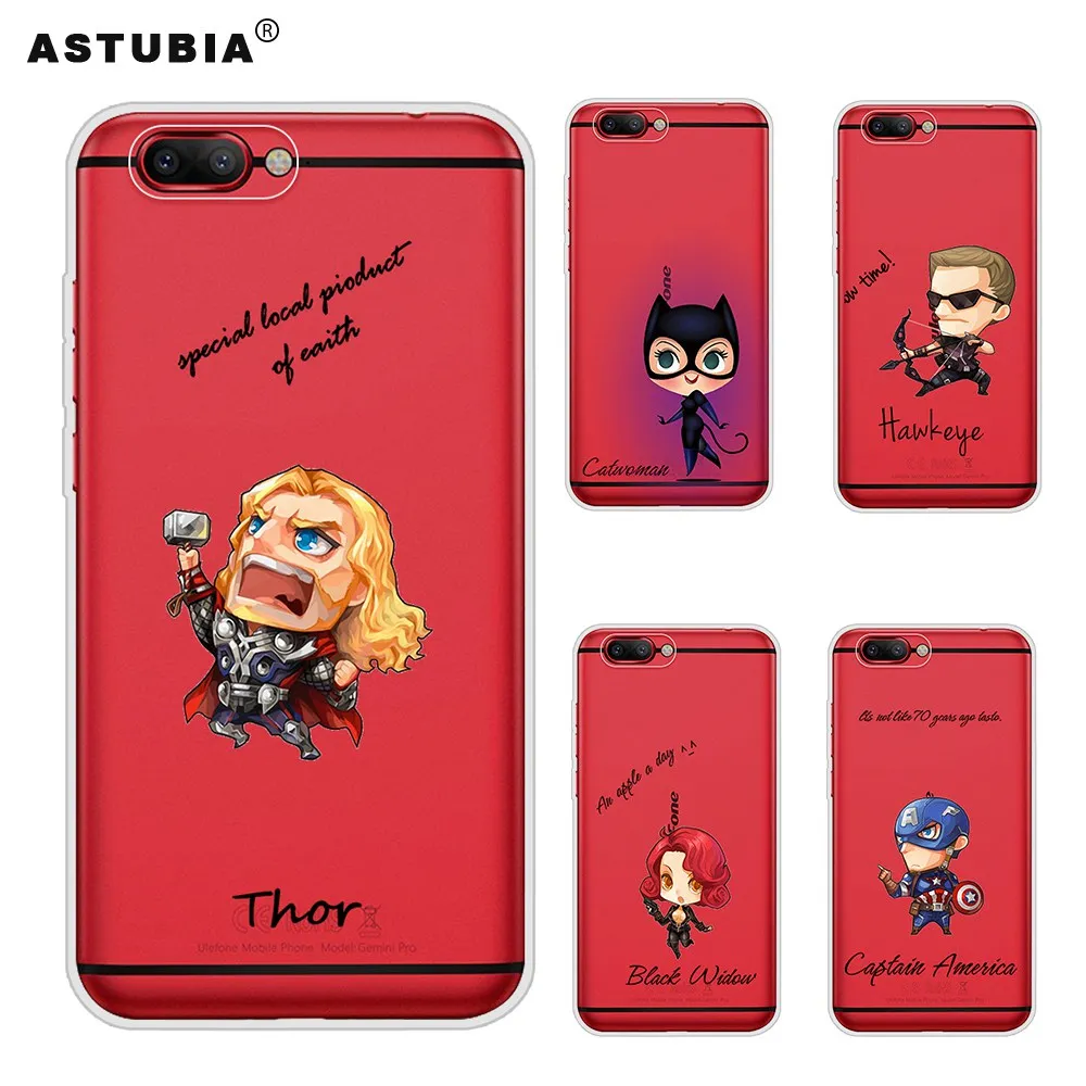 For Ulefone Gemini Pro Case S7 Mix 2 TPU Soft Clear Spiderman Iron Man Cover Power 3S Shell |