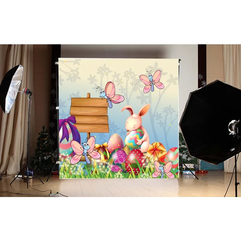 7X5ft Виниловый фон для фотосъемки сказочный лес пасхальное яйцо компьютерный