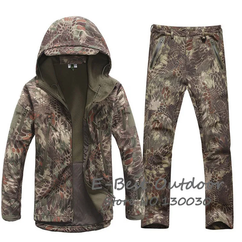 AichAngeI водонепроницаемый Софтшелл мужская куртка костюм Мужская камуфляжная