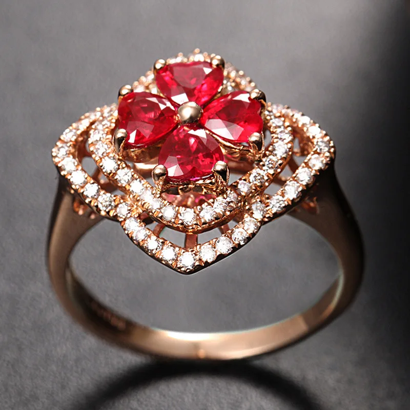 Кольцо с цирконом в форме цветка 2018 модные ювелирные изделия изящные кольца для