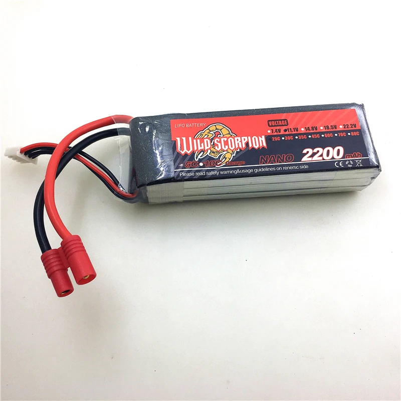 

Wild Scorpion 11.1V 2200mAh 30C Li-Poly Battery for Walkera QR X350, V450D01,V450D03,QR X400,MX400S RC Quadcopter Helicopter