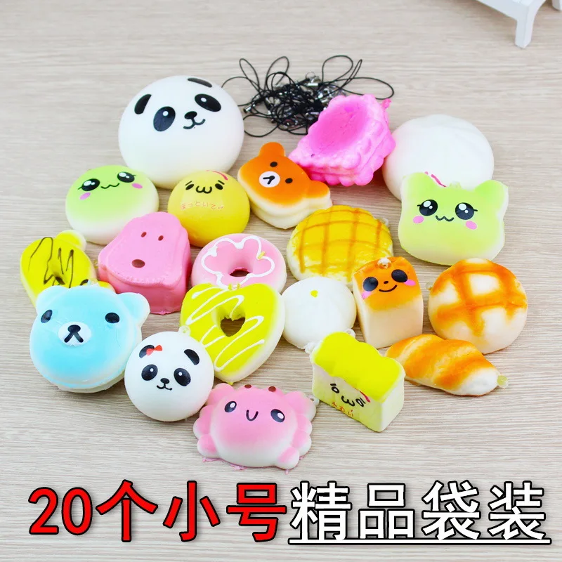 20pcsRandoml Squishy Единорог замедлить рост Jumbo мороженое торт клубника панда Еда Зефир Кот Squeeze игрушки весело новинка антистресс подарки - Цвет: 20pcsRandoml