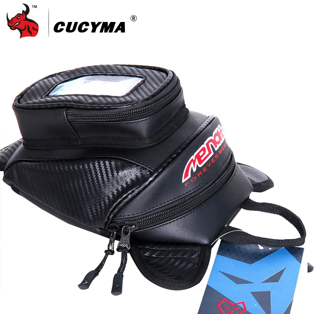 CUCYMA мотоциклетная сумка, водонепроницаемая сумка для моторного бака, черная сумка для масляного топливного бака, магнитная велосипедная седельная сумка, сумка на одно плечо, Черная