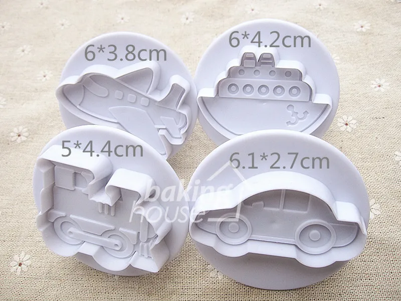 Новый 4 шт./компл. транспорт автомобиль поезд корабль Самолет торт печенье