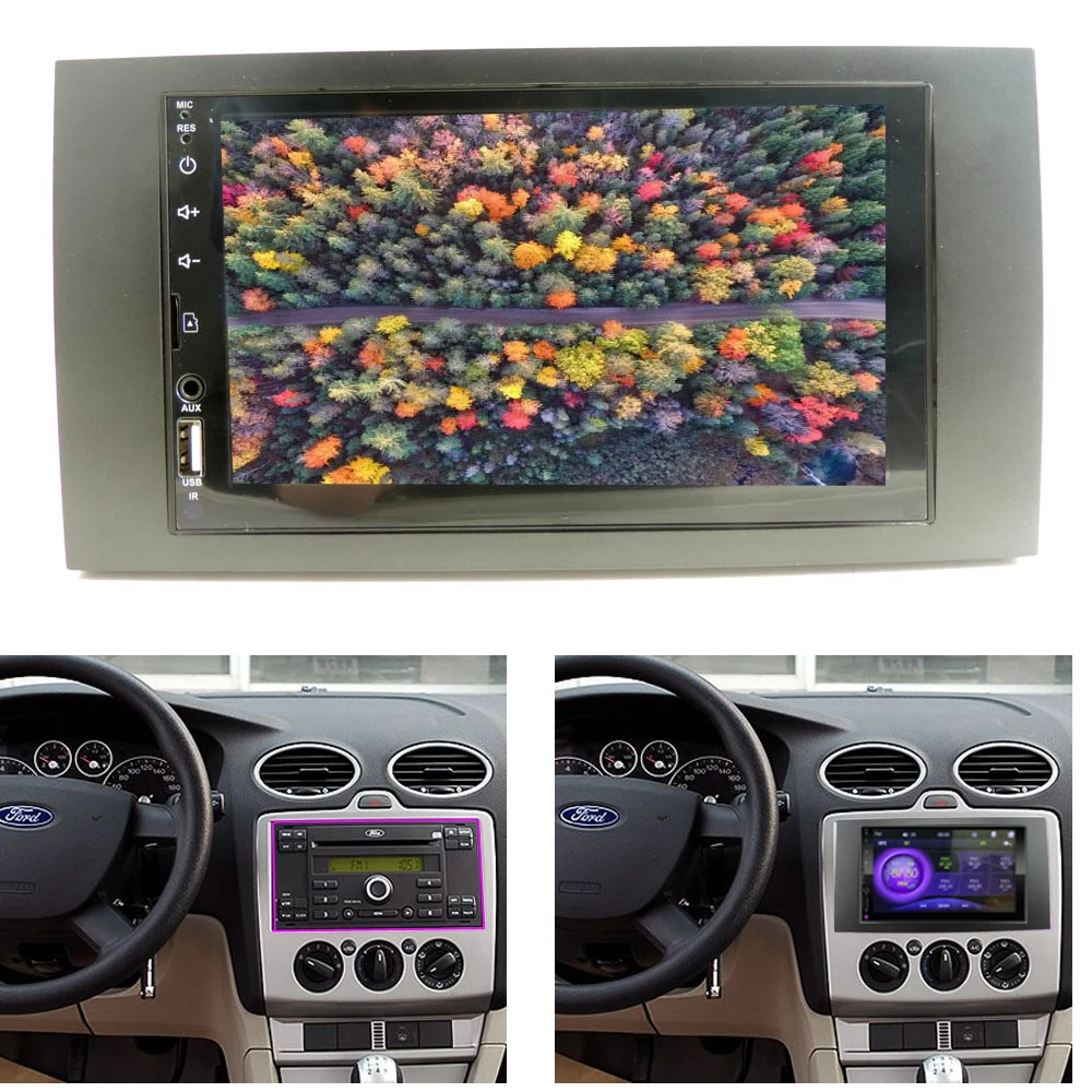 MP3 Android автомобильный мультимедийный радио плеер для Ford Focus 2 Din рамка для автомобиля радио для C-Max S-Max Fusion Transit Fiesta использование