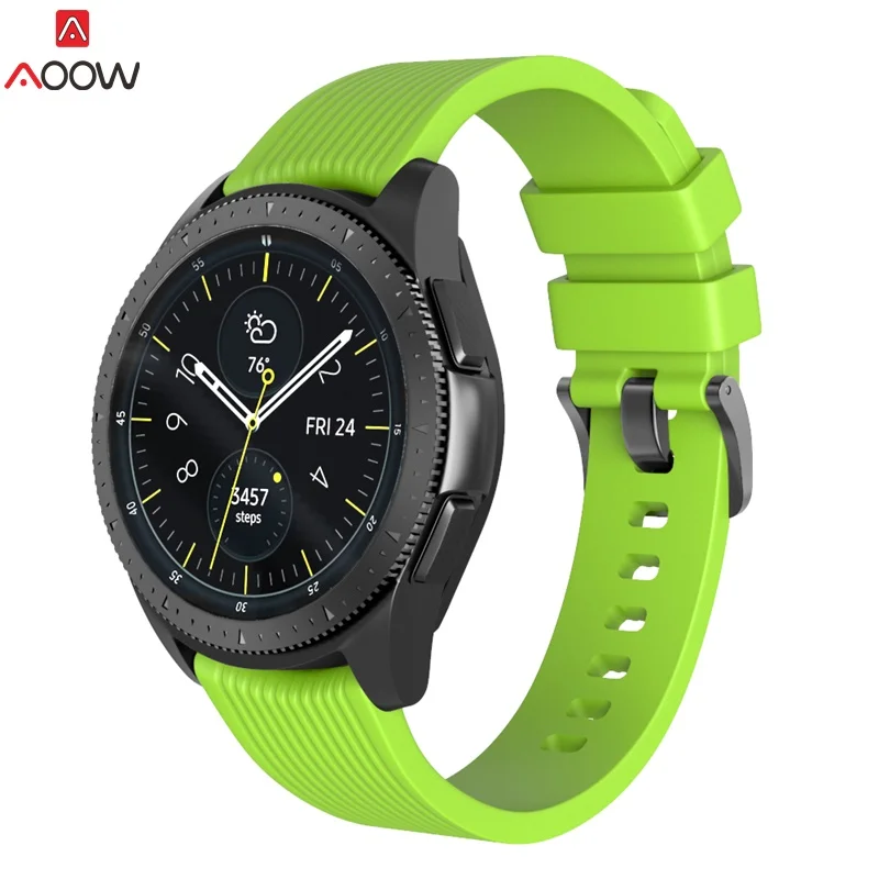 Силиконовый ремешок для часов 20 мм 22 Samsung Galaxy Watch 42 46 полосатый сменный спортивный
