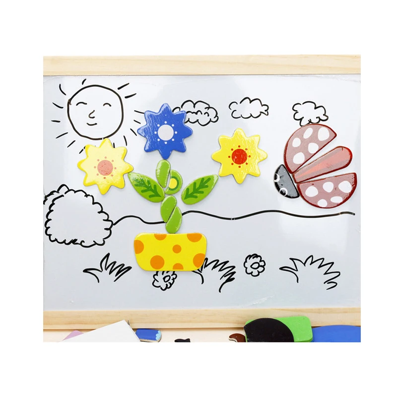 100 шт. деревянная магнитная головоломка фигурка животных автомобиль цирк доска