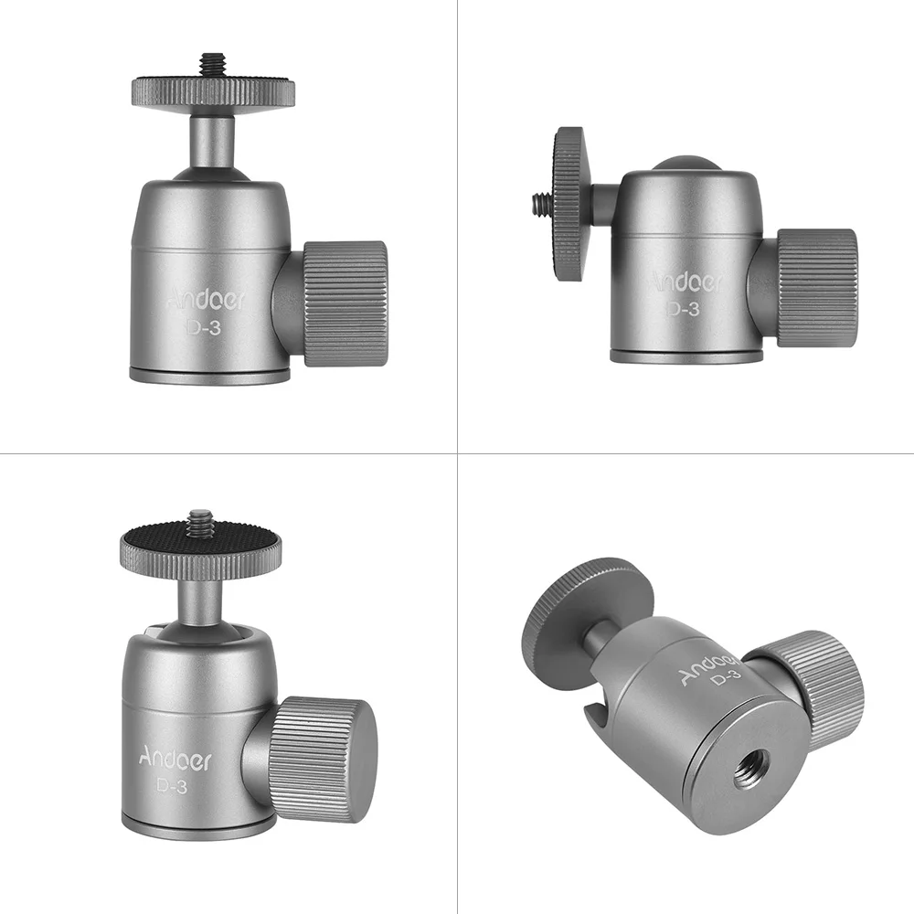 Мини штатив Andoer с шариковой головкой из алюминиевого сплава крепление