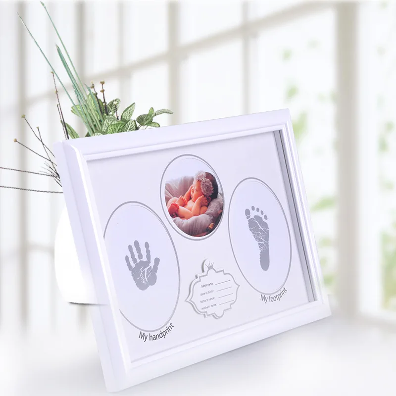 Exquisite and simple picture frame full moon baby commemorative set up hanging infant hand foot print photo 3 | Дом и сад