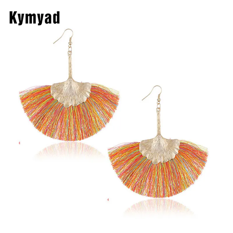 Kymyad богемные серьги в виде капель для женщин с кисточками большие массивные