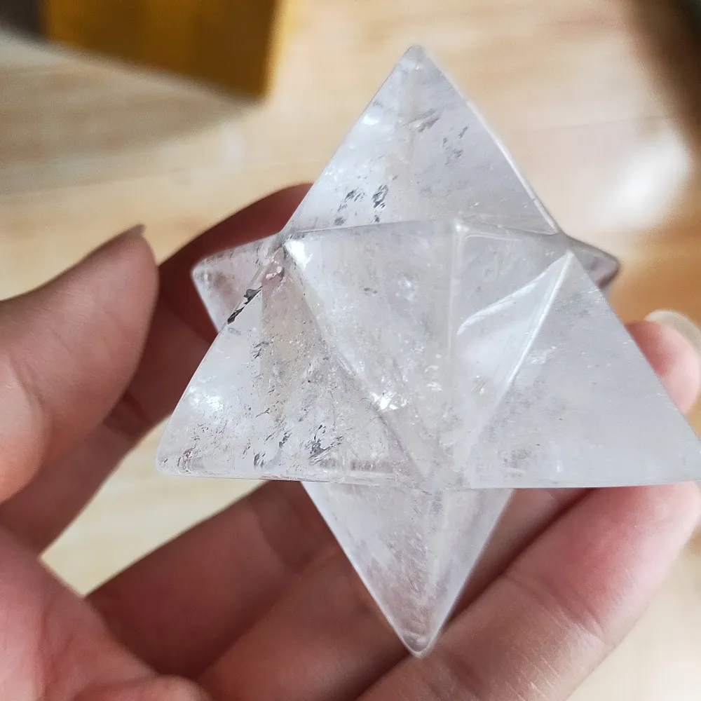 5 см Натуральный прозрачный кристалл Merkabah маятник кристалл камни Merkaba звезды кулон ювелирные изделия ожерелье целебная энергия минералы