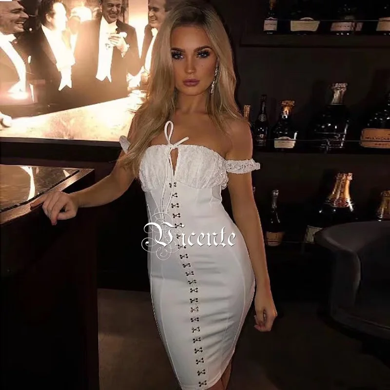 VC горячее шикарное дизайнерское кружевное мини платье с крючками сексуальное
